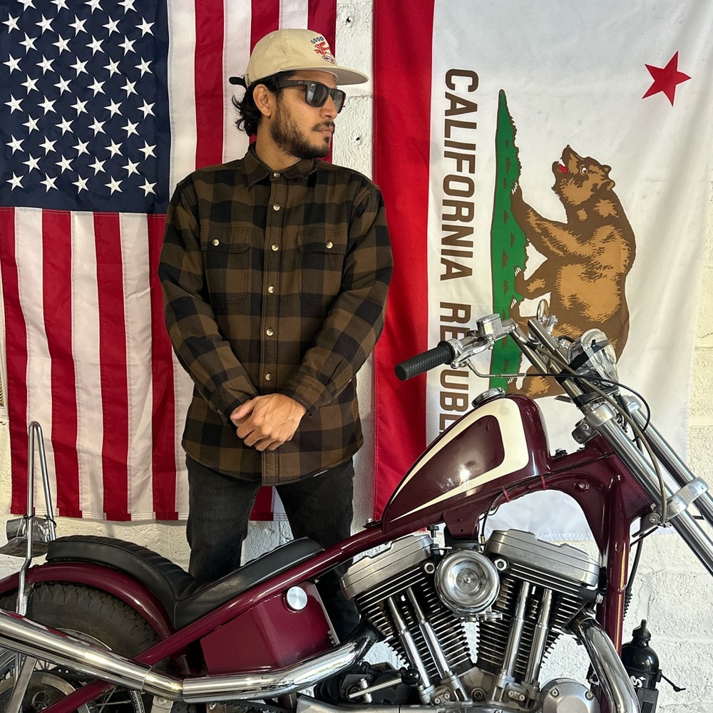 Brown Plaid Button-Up Shirt